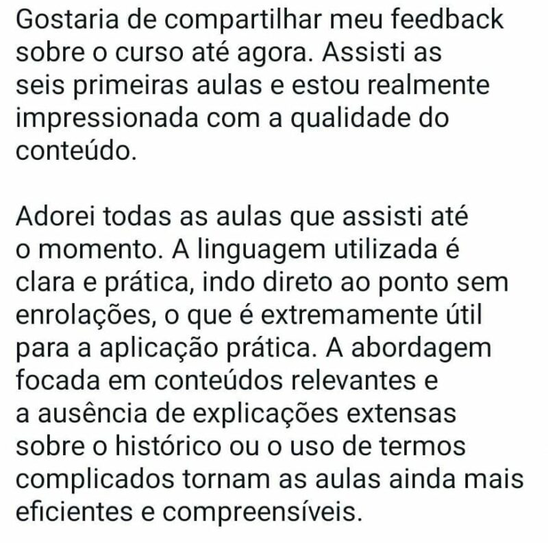 Curso de Psicogeriatria na Prática depoimento e resultados prints de alunos