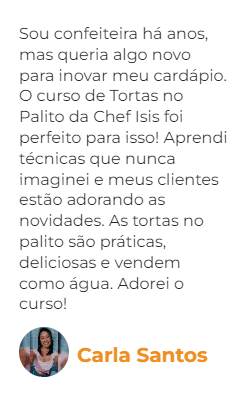 Curso Tortas no Palito depoimento e resultados prints de alunos