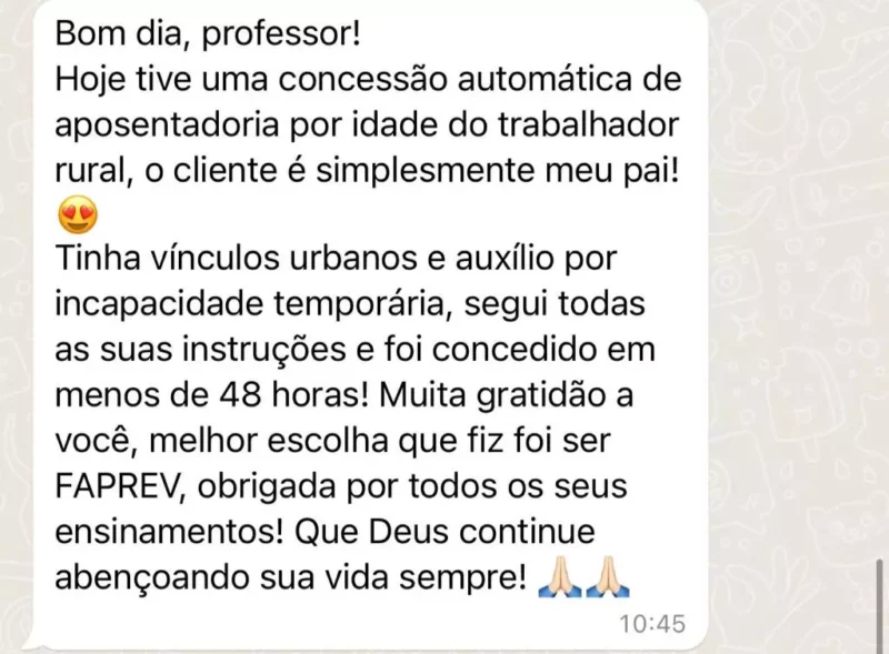 FAPREV 2024 - Formação de Advogados Previdenciaristas depoimento e resultados prints de alunos