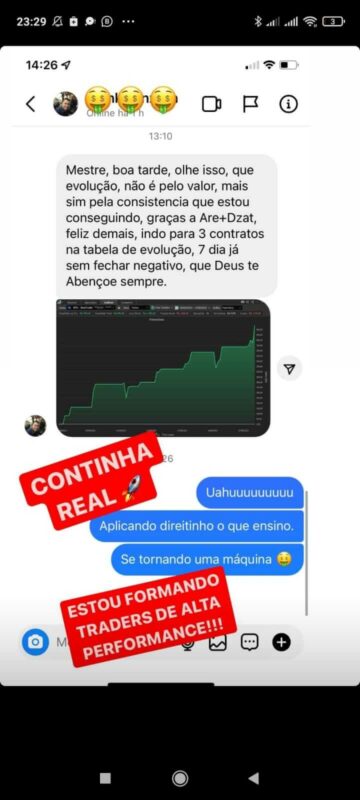 FTZA - Formação Trader do Zero ao Avançado depoimento e resultados prints de alunos