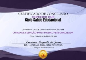 Curso Sedação Multimodal Personalizada certificado mec valido