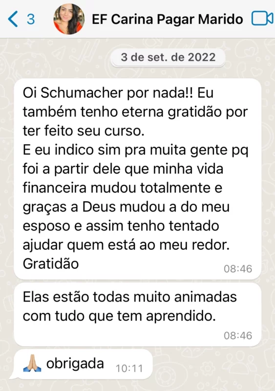 Método IGC (invista, gerencie, conquiste) depoimento e resultados prints de alunos