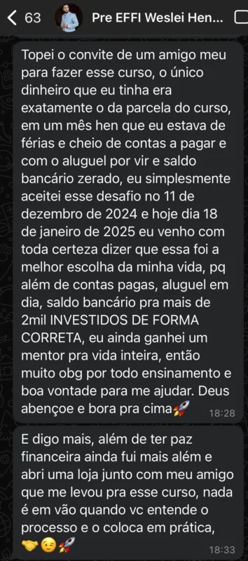 Método IGC (invista, gerencie, conquiste) depoimento e resultados prints de alunos