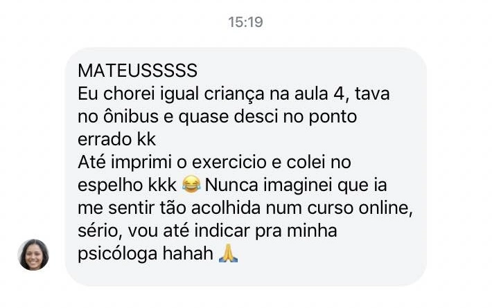 MBE - Método de Blindagem Emocional depoimento e resultados prints de alunos