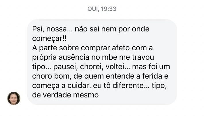 MBE - Método de Blindagem Emocional depoimento e resultados prints de alunos